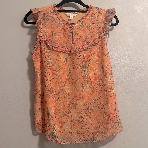 👚Lauren Conrad blouse size M boho Romantic Flowy Sheer - Picture 1 of 10